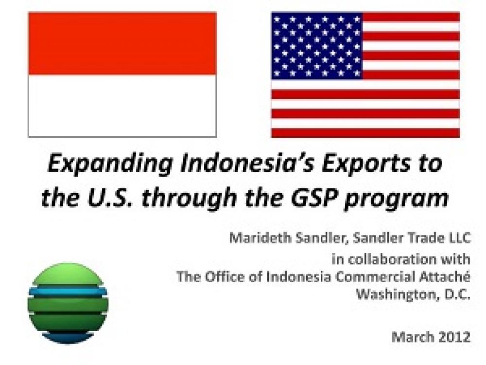 Indonesian five export commodities listed in US GSP programme